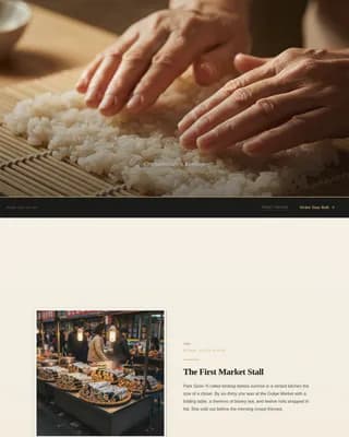 Fusion — Retro Kimbap Shop Landing Page Template