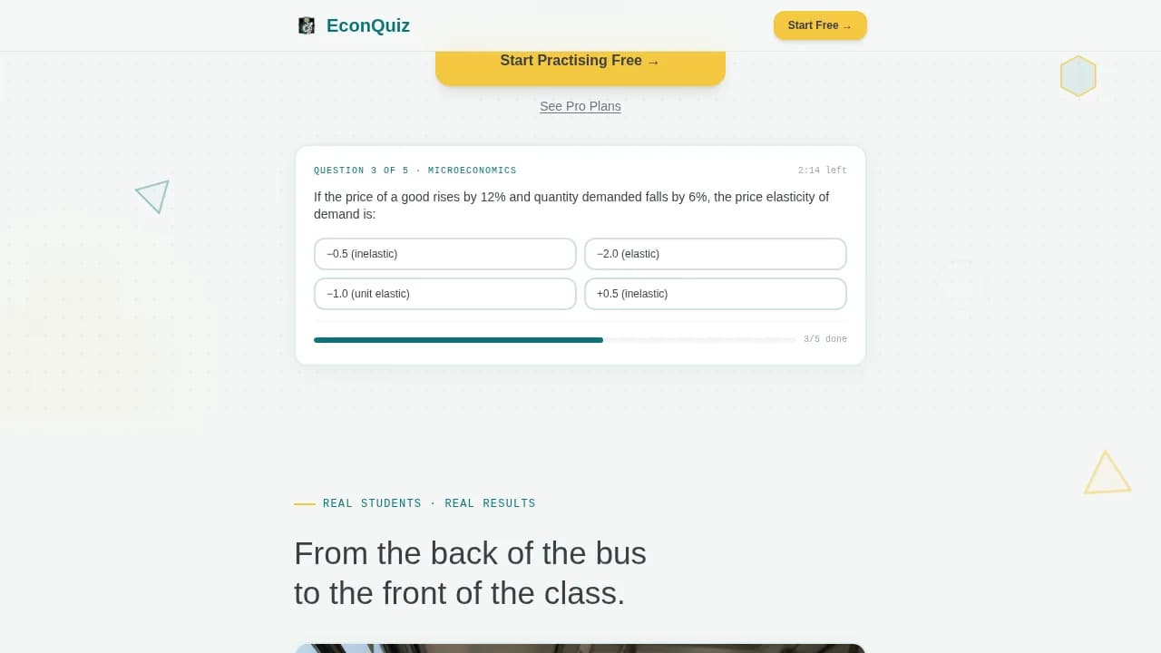 Econ — Ultimate Economics Quiz Landing Page Template