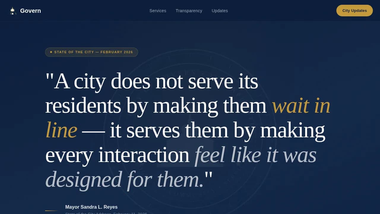 City & Municipal Professional Website Template