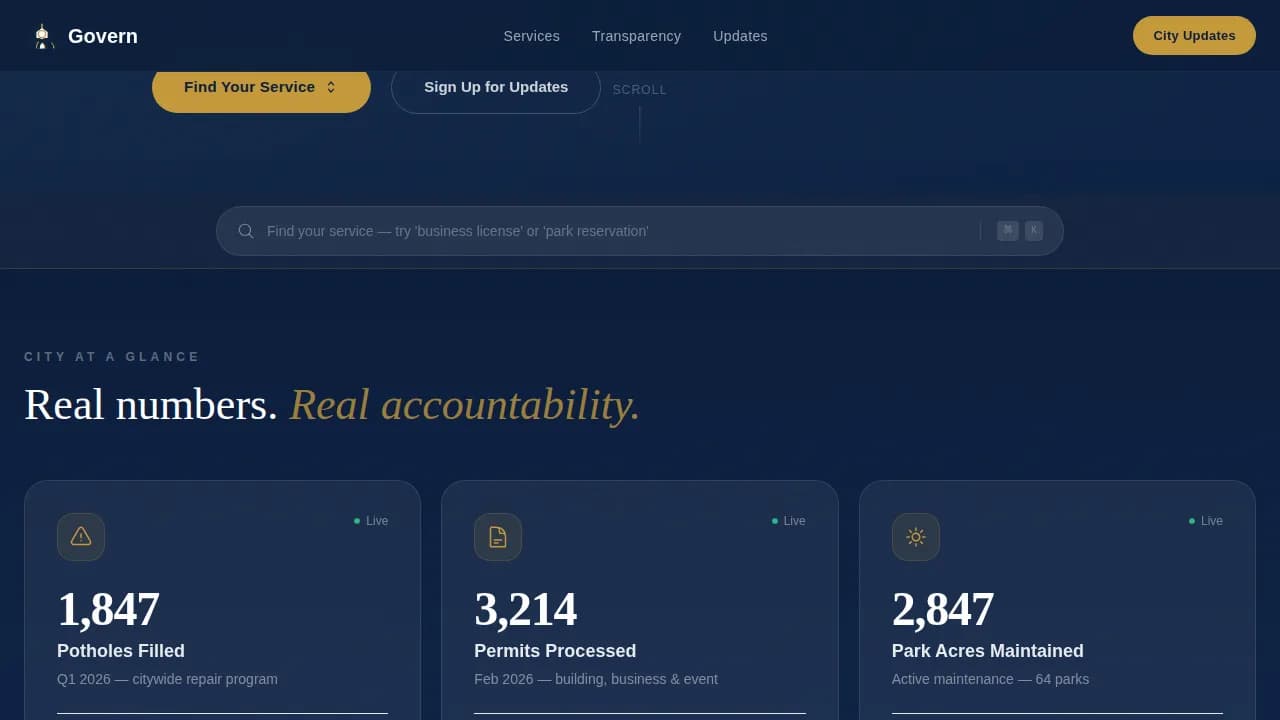 City & Municipal Professional Website Template