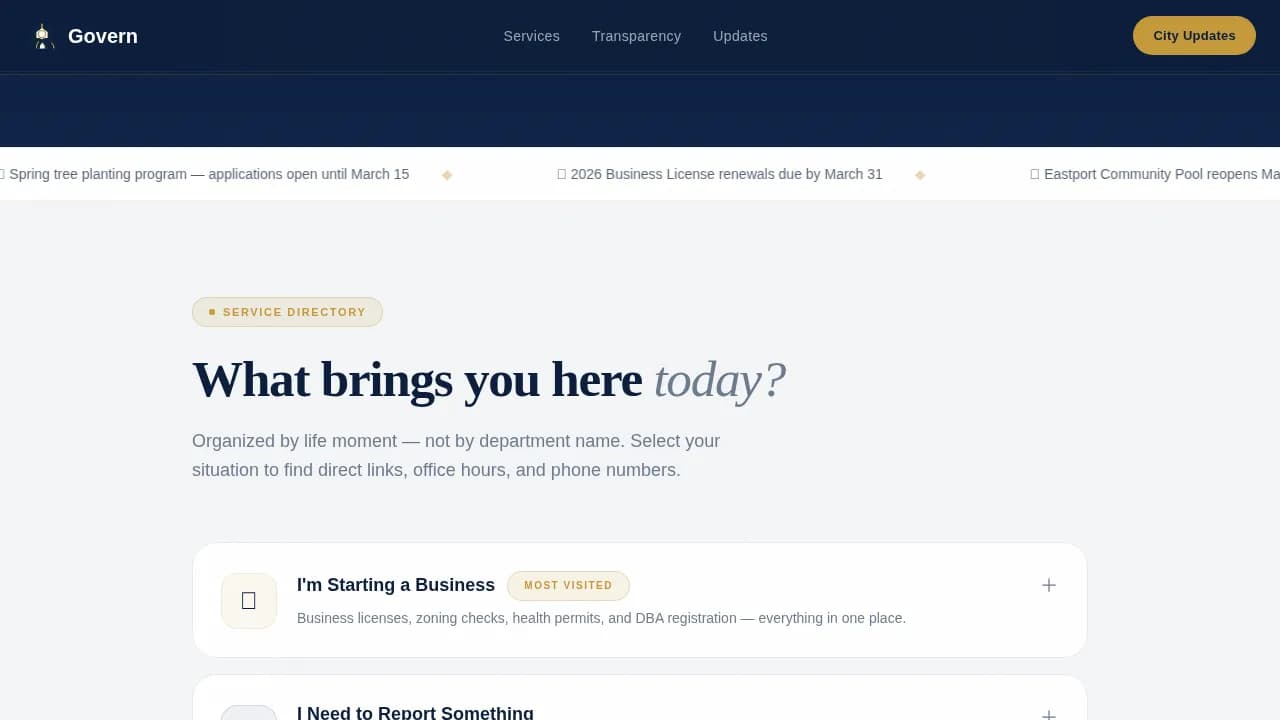 City & Municipal Professional Website Template