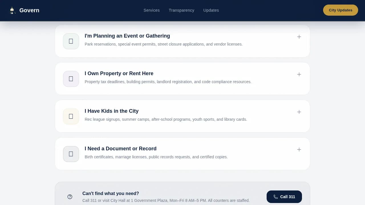 City & Municipal Professional Website Template