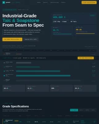 Quarry - Industrial Grade Talc Mining Landing Page Template