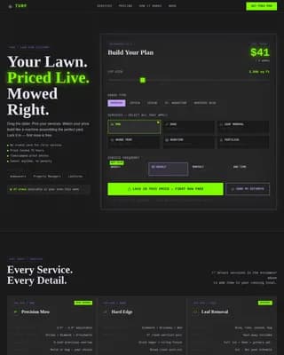 Turf — Professional Landscaping Booking Landing Page Template