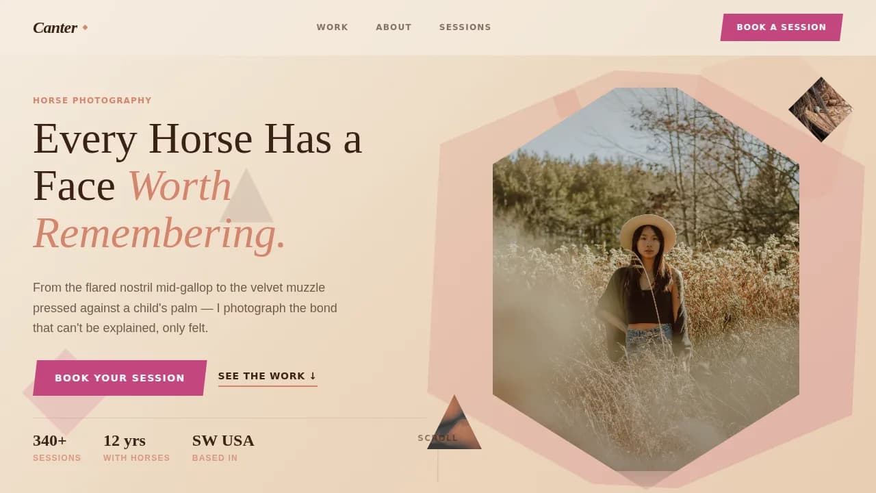 Stride — Equine Photography Portfolio Landing Page Template