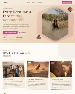 Stride — Equine Photography Portfolio Landing Page Template