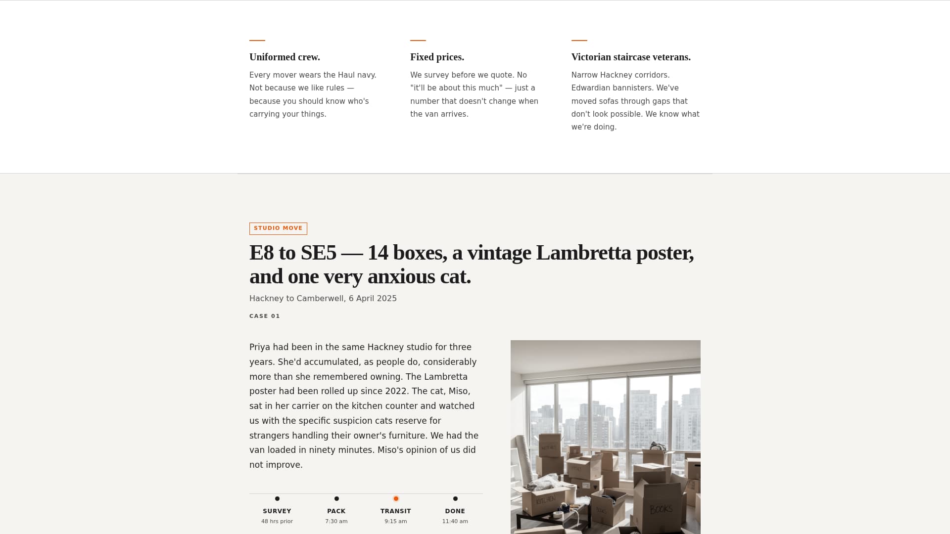 Transit — Professional Relocation Landing Page Template