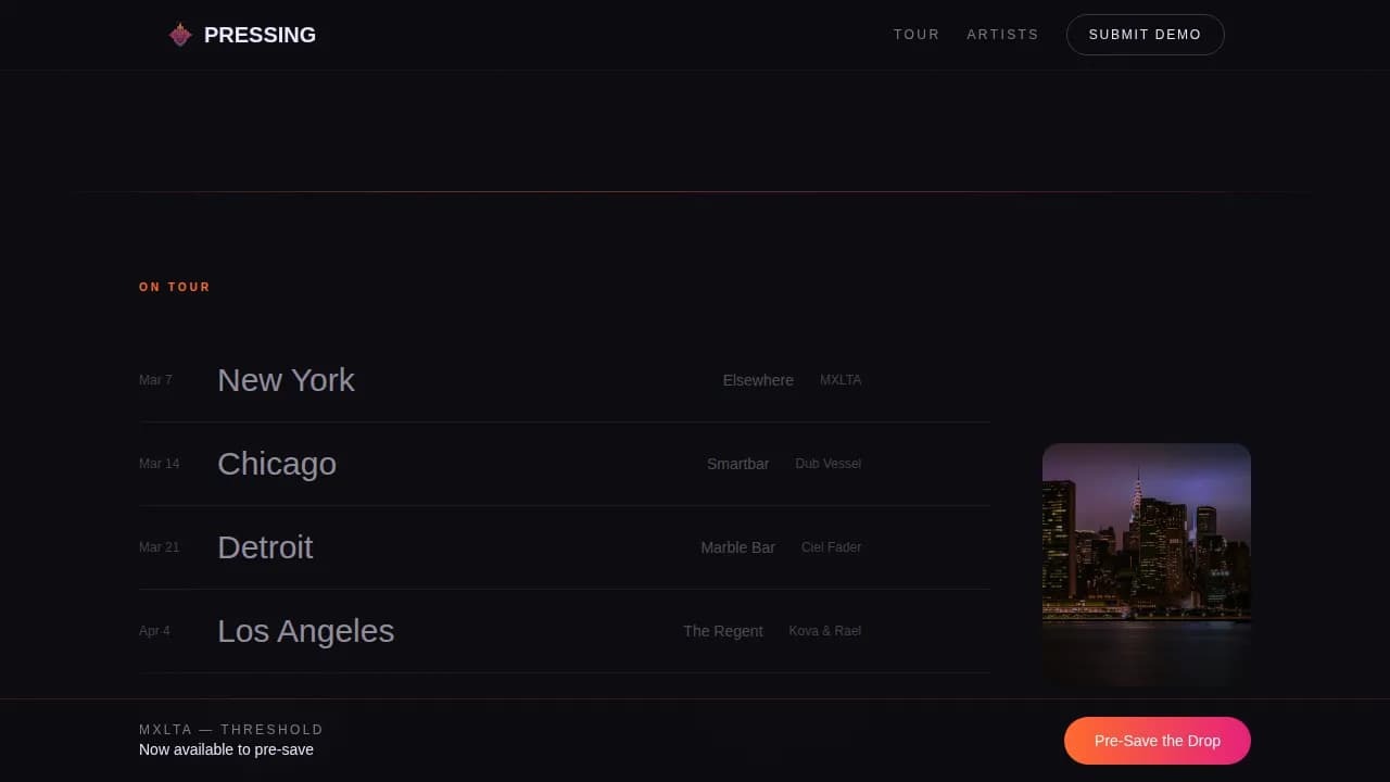 Vinyl — Independent Music Label Landing Page Template