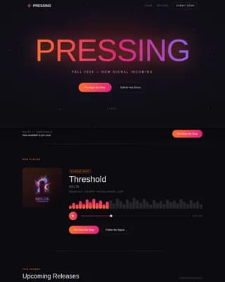 Vinyl — Independent Music Label Landing Page Template