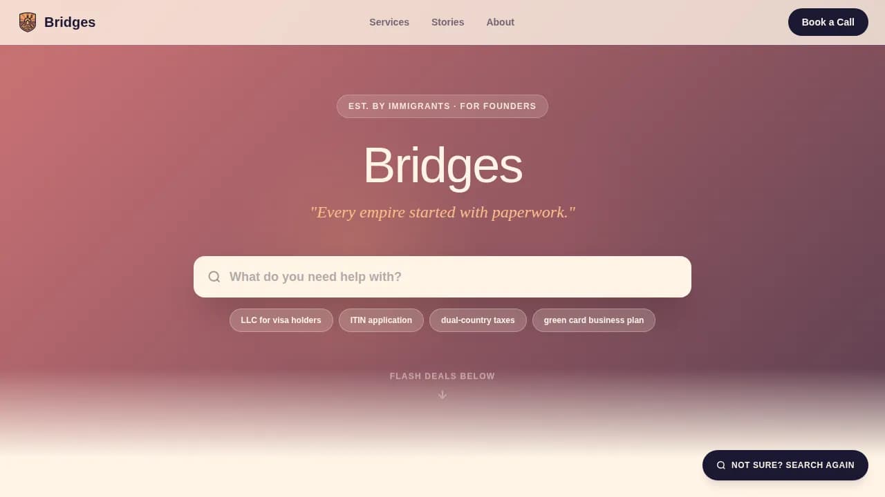 Bridge — Modernized Immigrant Advisory Landing Page Template