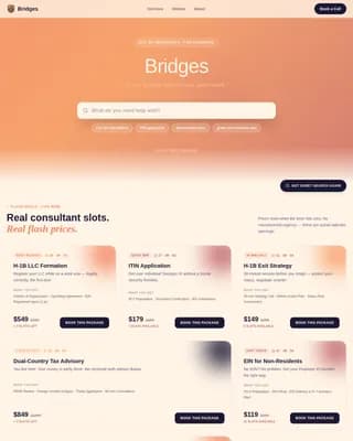 Bridge — Modernized Immigrant Advisory Landing Page Template