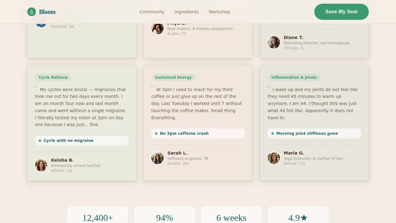 Vitality — Adaptogenic Wellness Landing Page Template