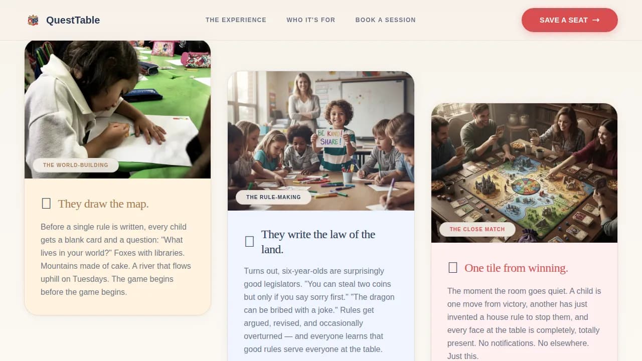 Adventure — Creative Tabletop Gaming Landing Page Template