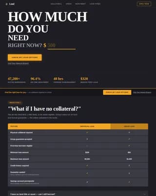 Capital — Instant Financing Marketplace Landing Page Template