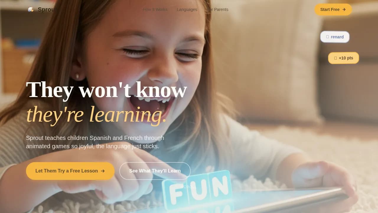 Bloom — Language Learning Landing Page Template