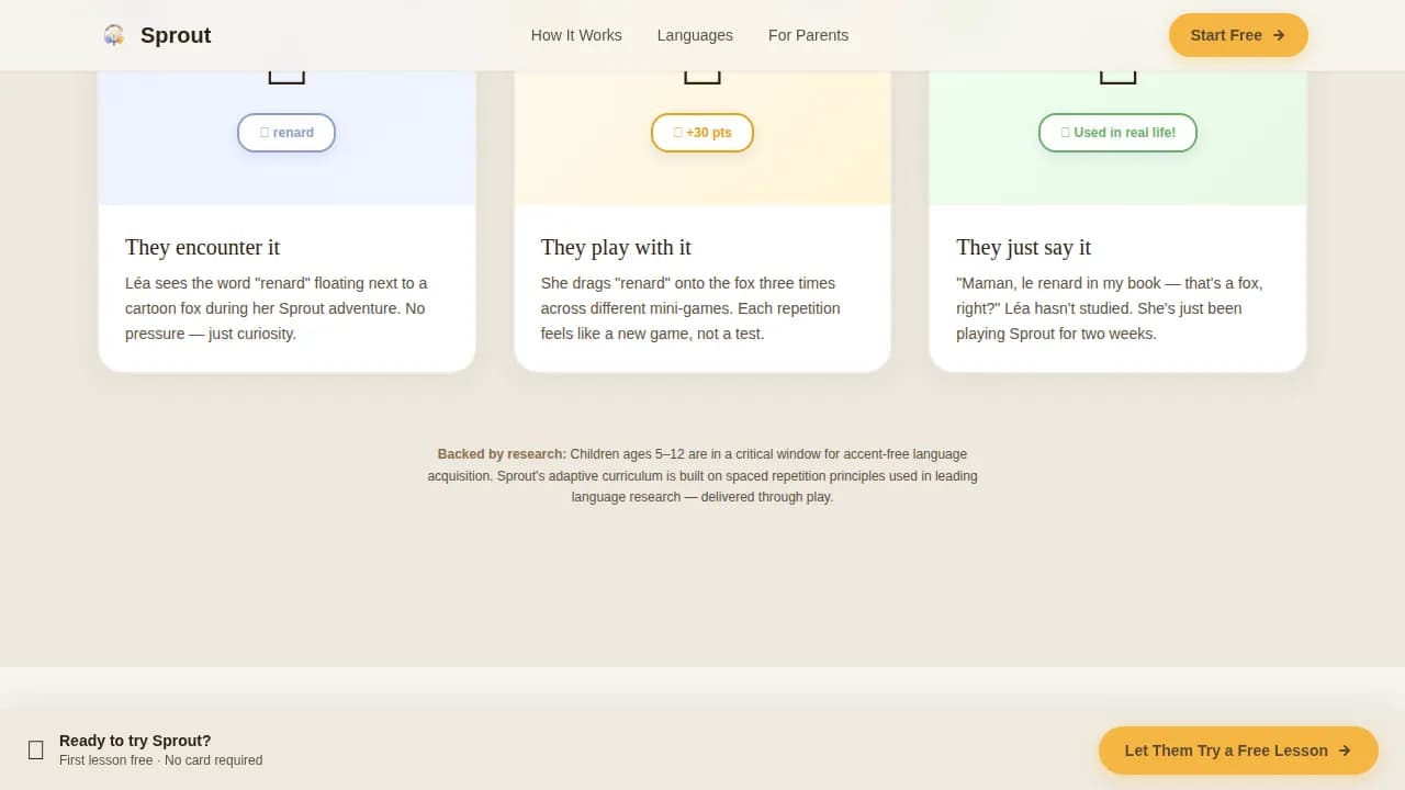 Bloom — Language Learning Landing Page Template