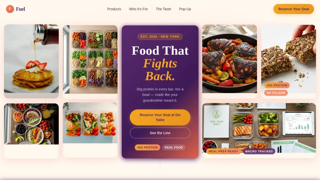 Nourish — Premium Nutrition Brand Landing Page Template