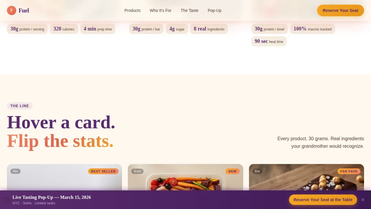 Nourish — Premium Nutrition Brand Landing Page Template