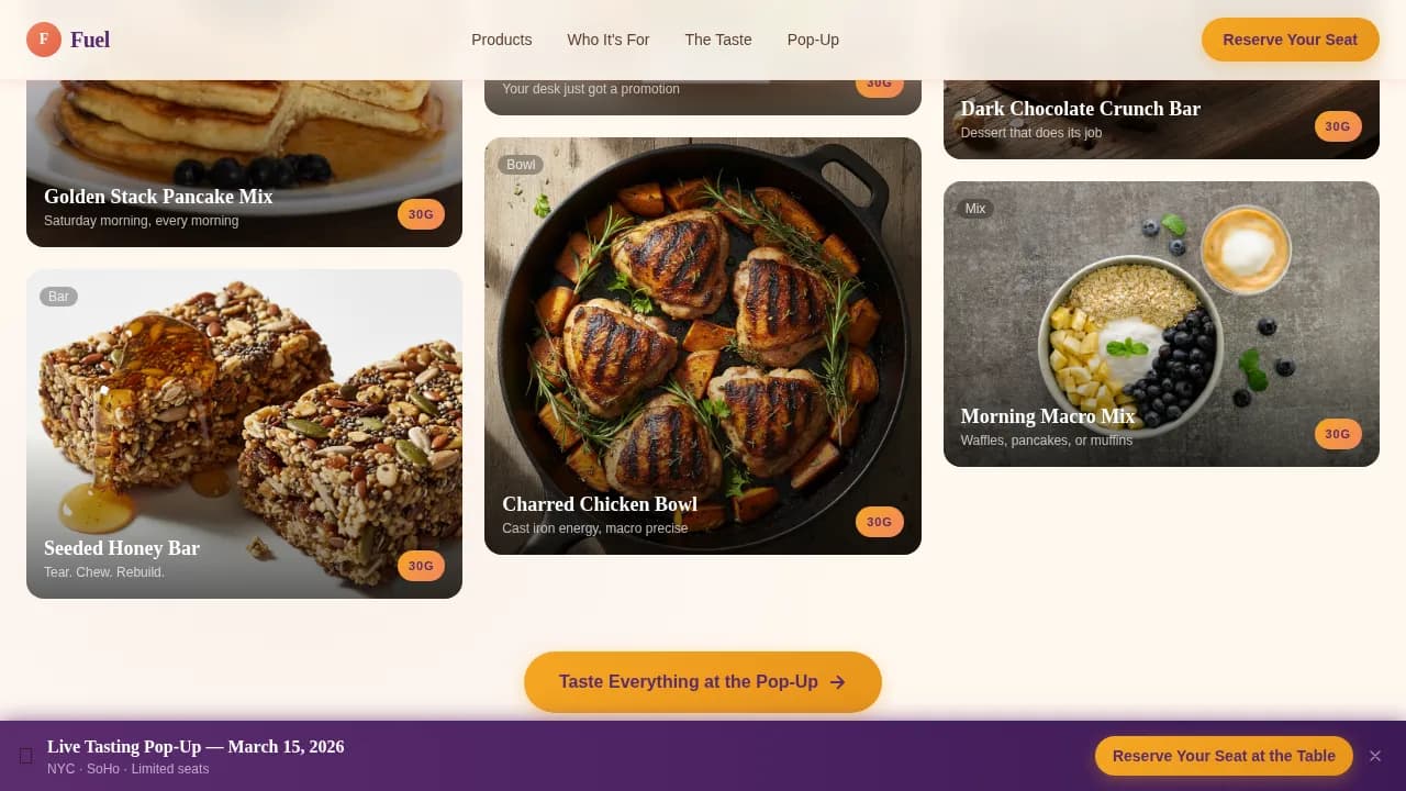 Nourish — Premium Nutrition Brand Landing Page Template