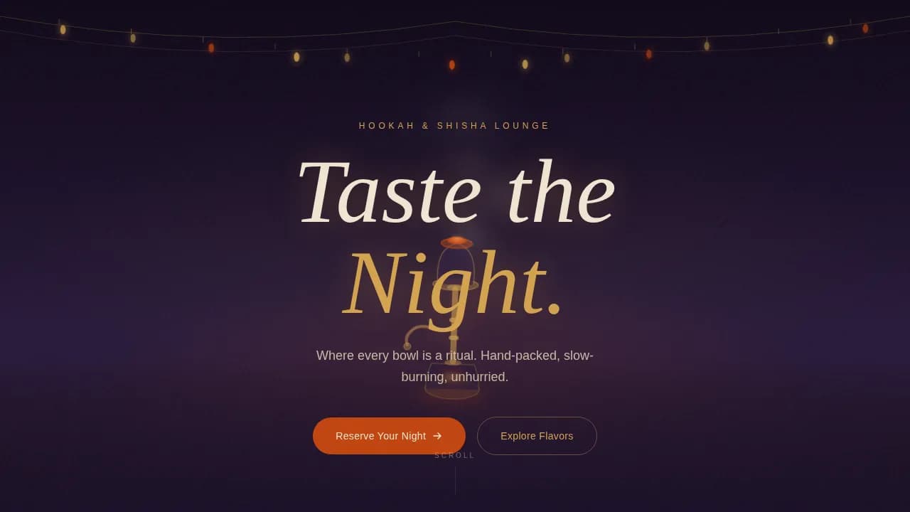 Hookah Lounge Reservation & Menu Website Template