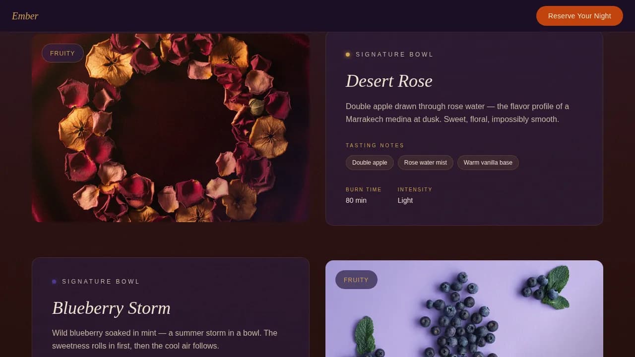 Hookah Lounge Reservation & Menu Website Template