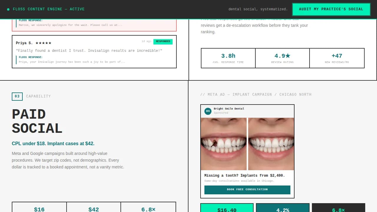 Sparkle — Modern Dental Social Media Landing Page Template