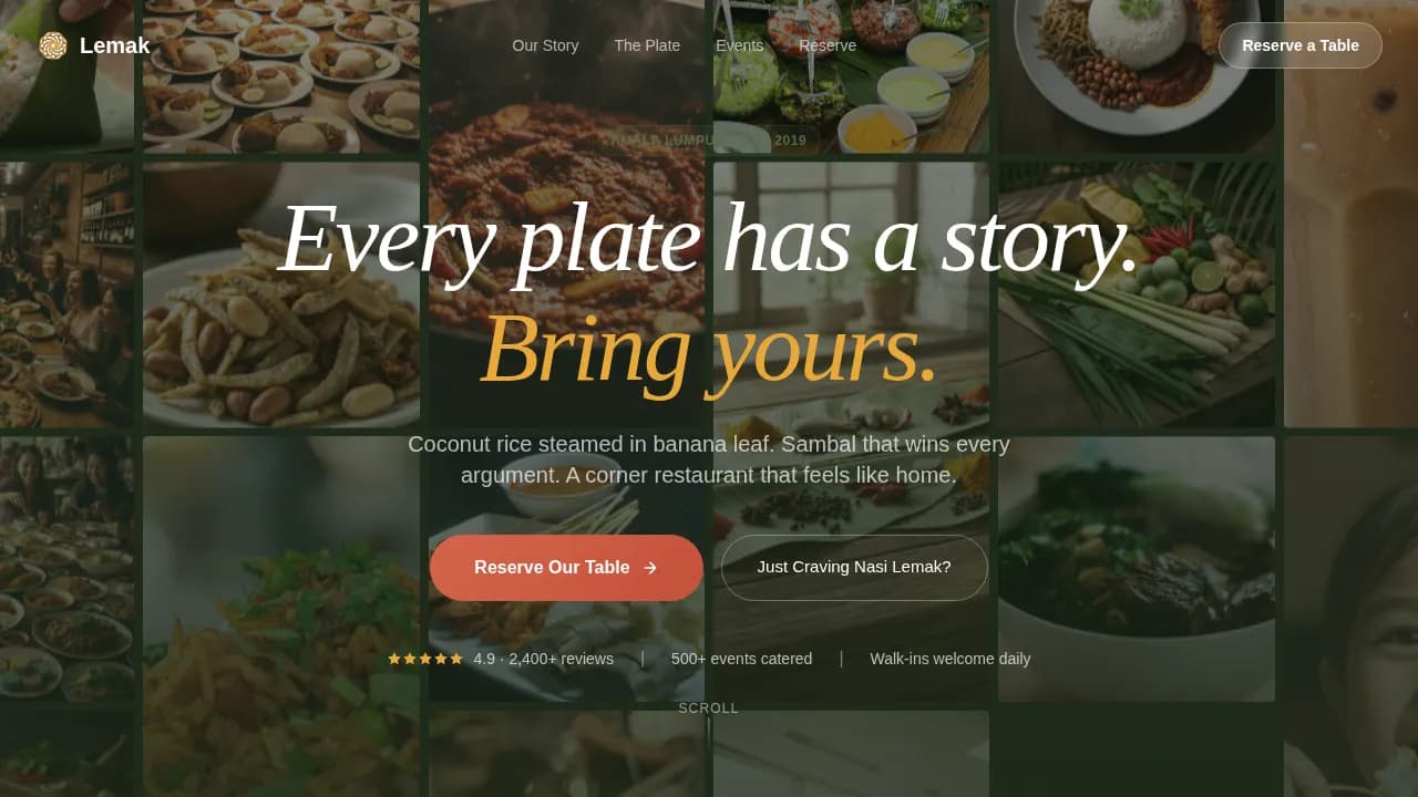 Feast — Authentic Malaysian Cuisine Event Landing Page Template