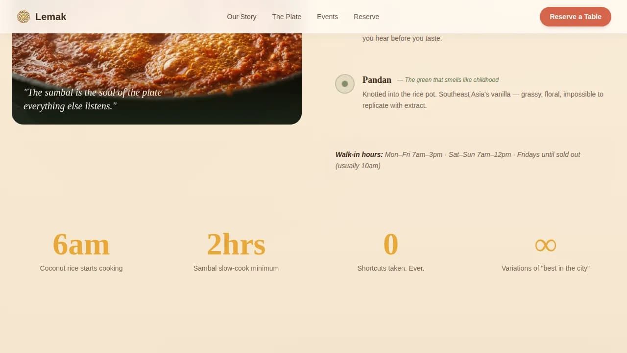 Feast — Authentic Malaysian Cuisine Event Landing Page Template