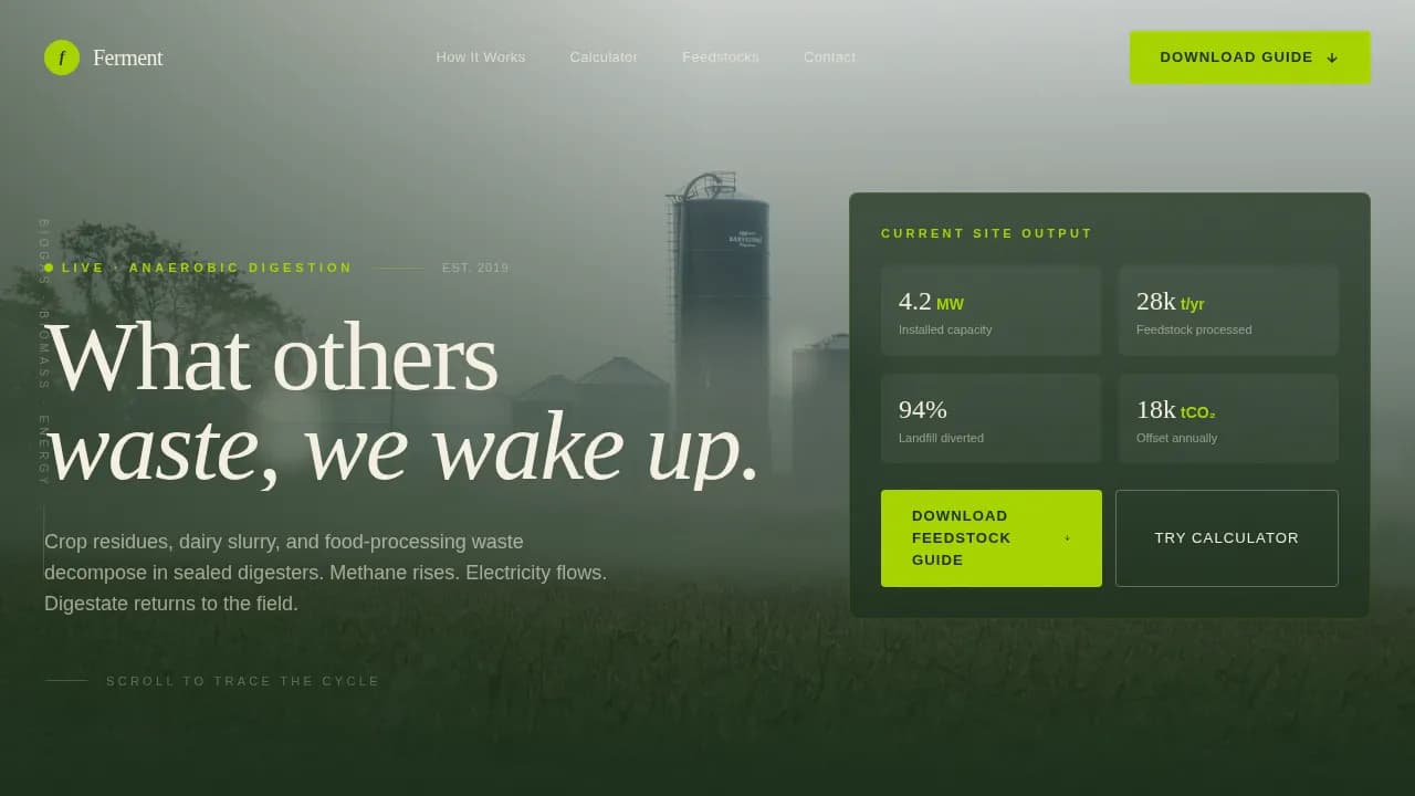 Renewable Energy Company Cost Calculator Website Template
