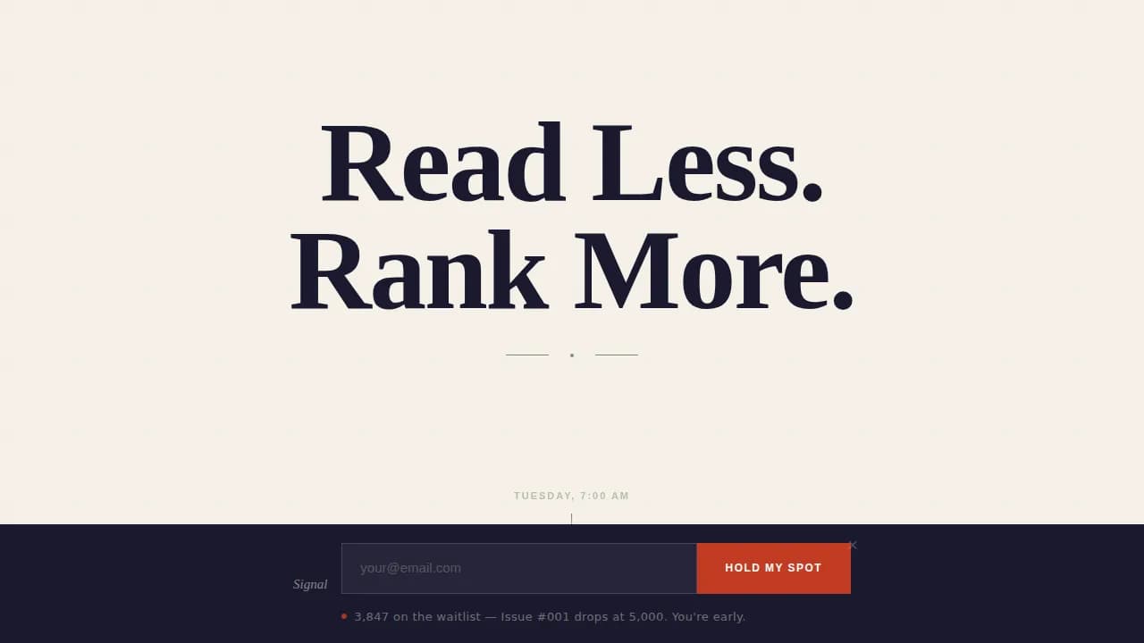 SEO & Content Newsletter Pre-Launch Website Template