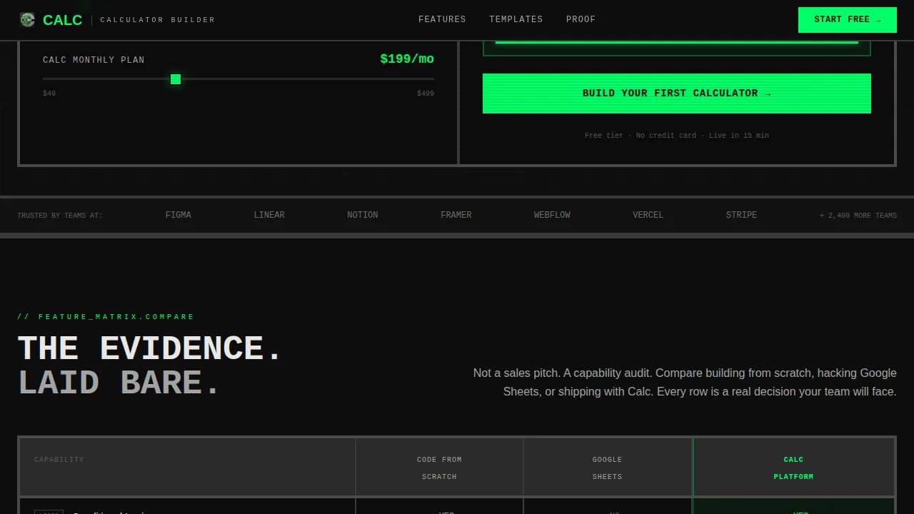 Micro-SaaS & Developer Tools Specialist Cost Calculator Website Template