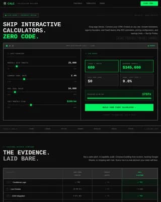 Micro-SaaS & Developer Tools Specialist Cost Calculator Website Template