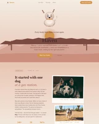 Rescue — Heartfelt Husky Adoption Landing Page Template