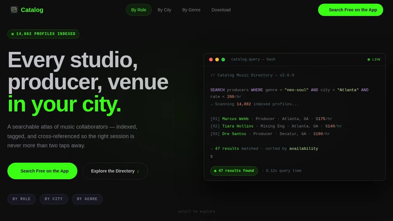 Harmony — Discover Music Collaborators Landing Page Template