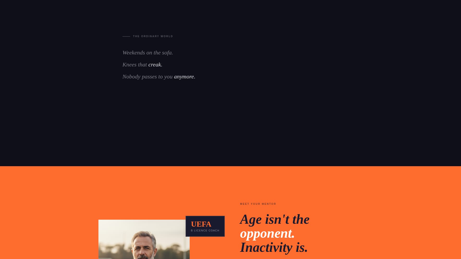 Kickoff - Energetic Seniorleague Landing Page Template