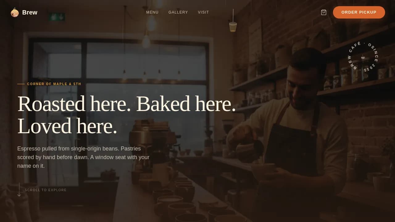 Artisan Café Gallery & First-Sip Experience Website Template