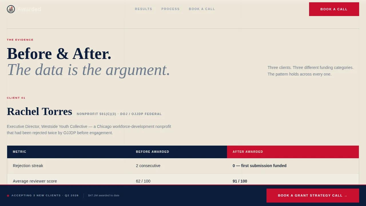 Grant Writer Booking Website Template