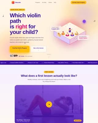 Staccato — Premium Violin Instruction Landing Page Template