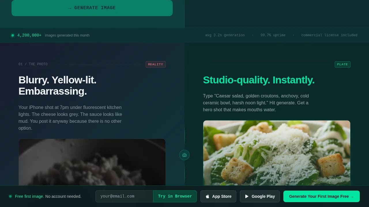 Cuisine — Smart Culinary Photography Landing Page Template