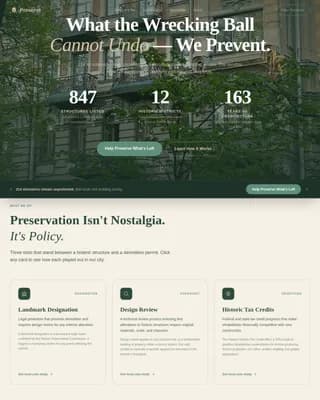 Historic Preservation Government Education Website Template