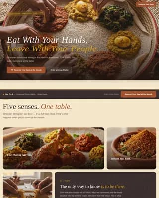 Feast — Authentic Eritrean Catering Landing Page Template