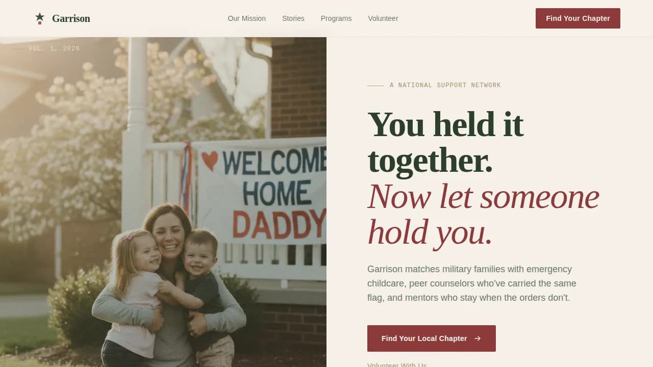 Stronghold — Steadfast Military Community Landing Page Template