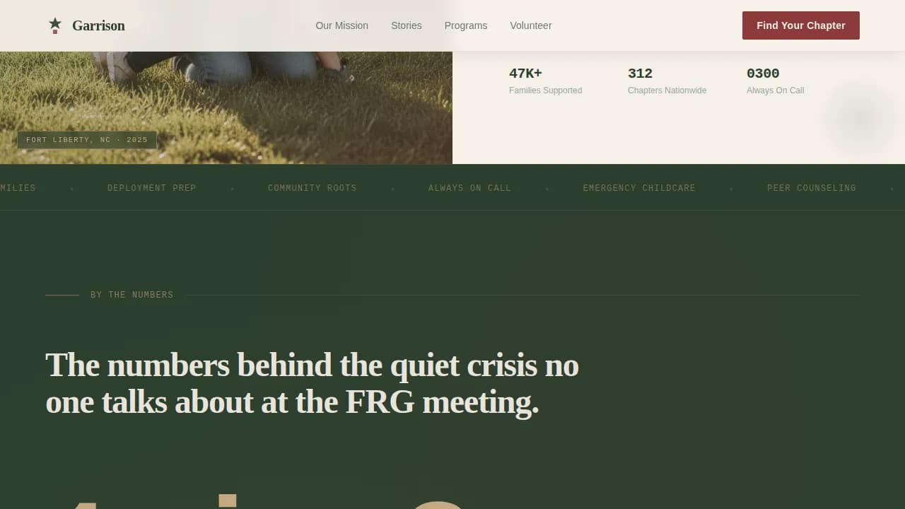 Stronghold — Steadfast Military Community Landing Page Template