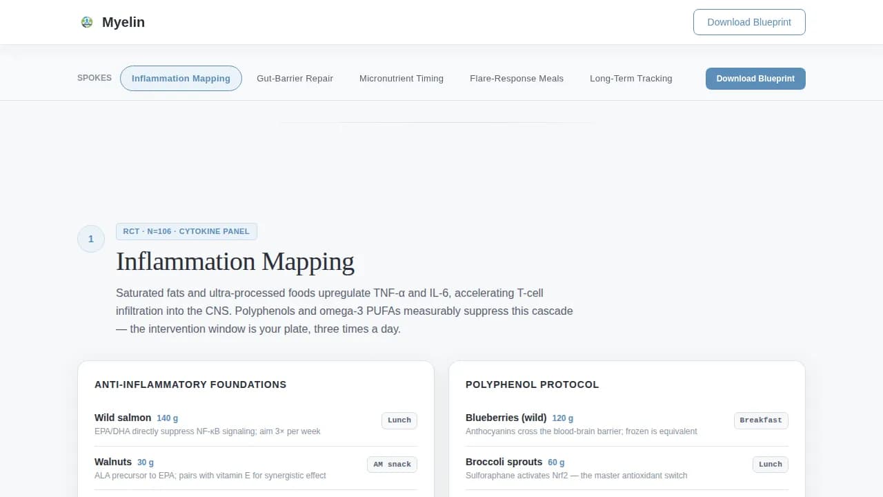 Myelin - Clinical MS Nutrition Protocol Landing Page Template