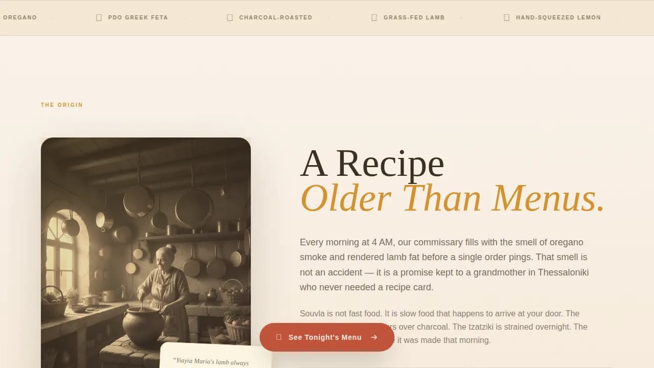 Greek Dining Professional Website Template