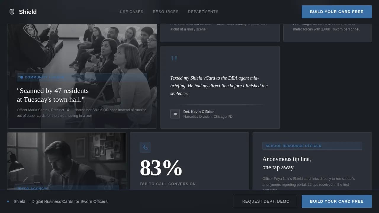 Police Officer Profile Professional Website Template