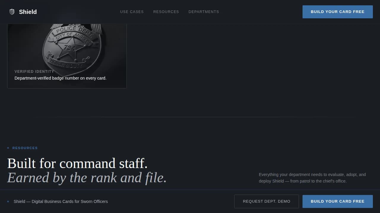 Police Officer Profile Professional Website Template