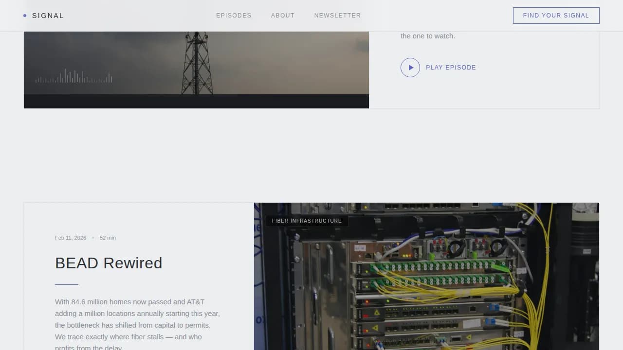 Signal — Premium Telecom Podcast Landing Page Template