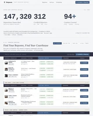 Testify — Expert Court Reporter Landing Page Template