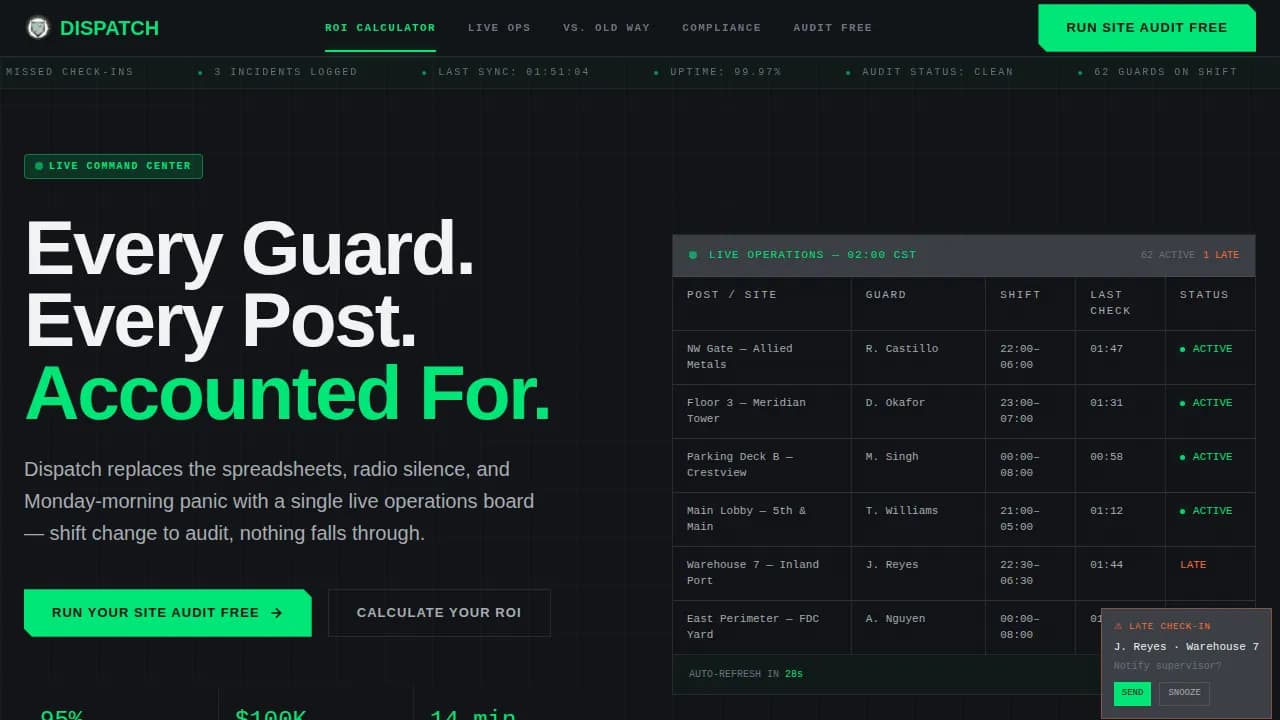 Mobilize — Live Security Operations Landing Page Template